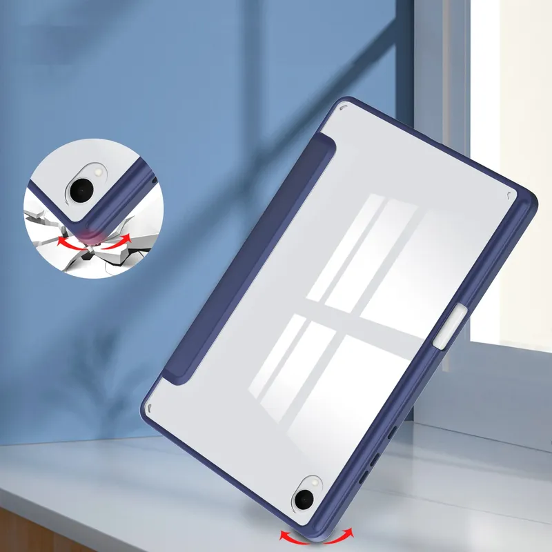 Etui Clear Pencil Do SAMSUNG Galaxy Tab S11 11 SM-X736 Z Klapką - Granatowe