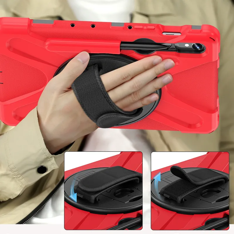 Etui Pancerne Shockproof Do SAMSUNG Galaxy Tab S9/S10 Z Uchwytem - Czerwone