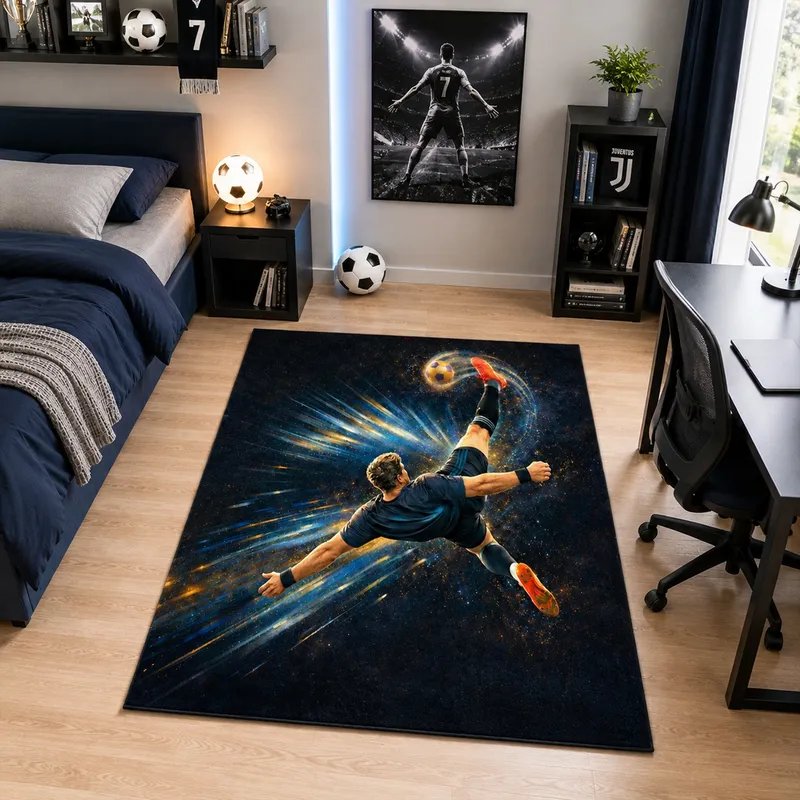 Dywan Gamingowy Mata Pod Fotel OverHeadKick 170x120 cm - Czarny 150x100 cm