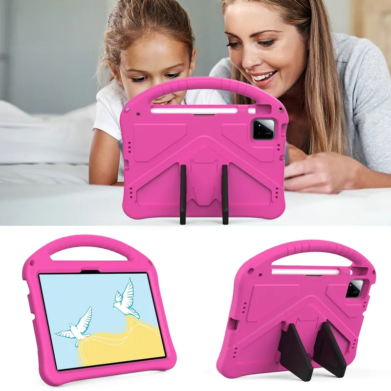Etui FunColor Do XIAOMI Pad 7/PAD 7 Pro 11.2 Pancerne Z Podstawką - Różowe