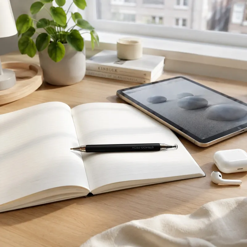 Rysik 2w1 Z Długopisem Stylus Pen Do Tabletu Telefonu - Czarny