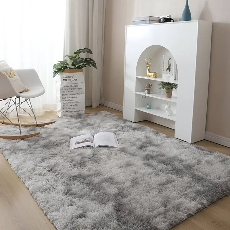Dywan Shaggy Ombre 90x60 cm Do Salonu I Sypialni - Jasnoszary