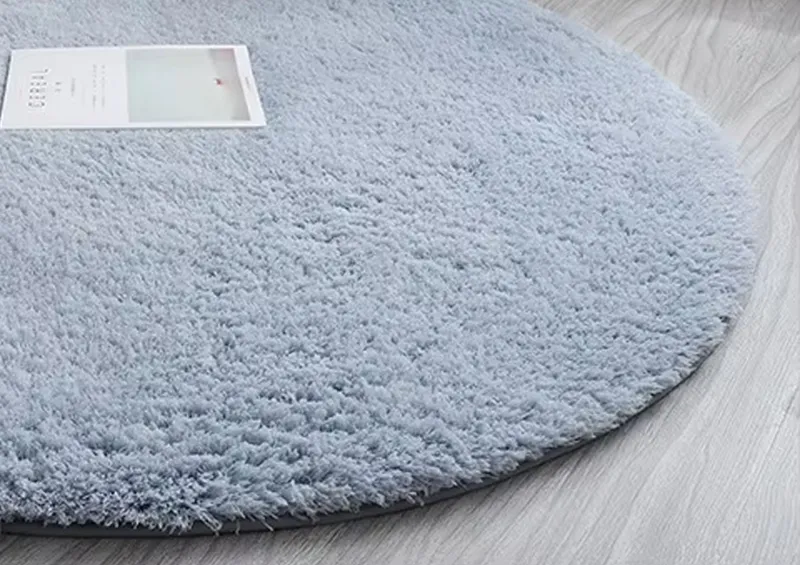 Dywan Okrągły Alpa 100 cm Pluszowy Miękki Do Salonu - Srebrny