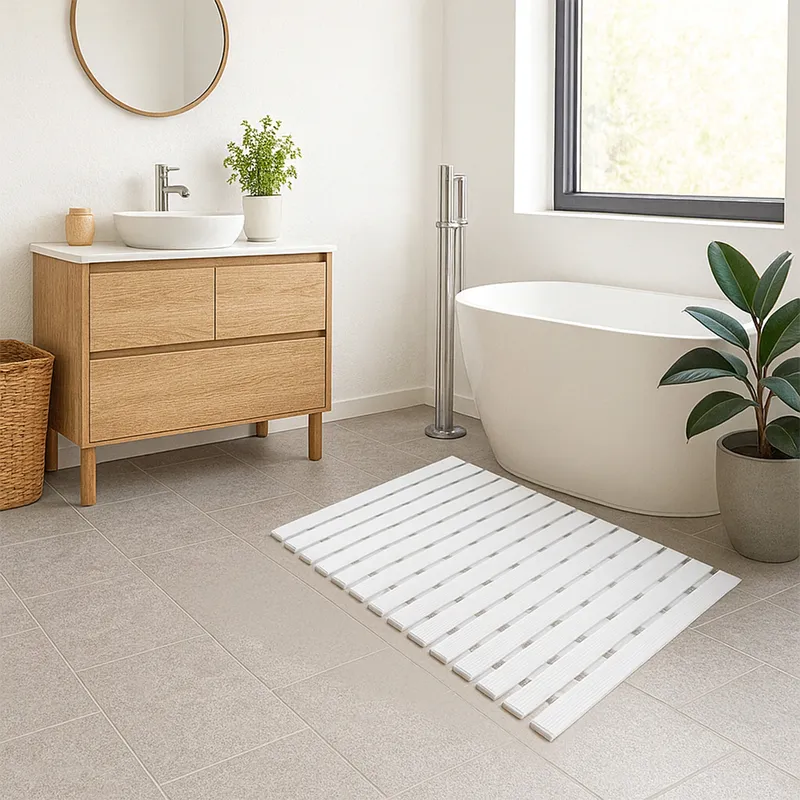 Mata Łazienkowa 43x60 cm Antypoślizgowa Do Prysznica Brodzika - Biała