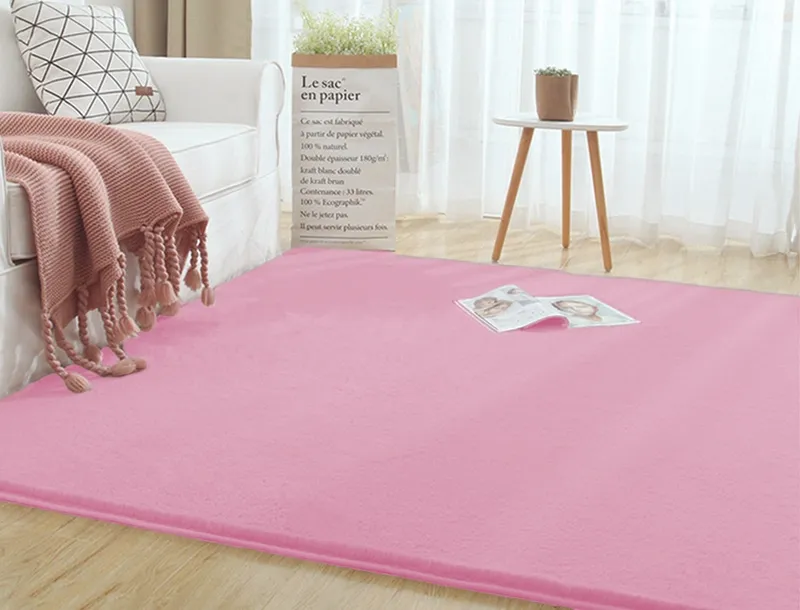 Dywan Rabbit 100x60 cm Miękki Pluszowy Do Salonu I Sypialni - SakuraPink