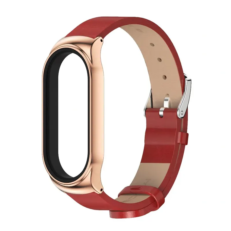 Pasek Skórzany Do XIAOMI Mi Band 8 Wymienny Eko - Różowy