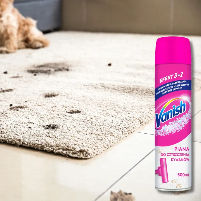 VANISH 3IN1 Action Pianka Odplamiacz Do Dywanów Wykładzin Tapicerki 600ml