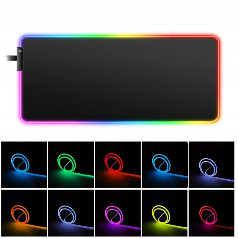 Podkładka Pod Mysz RGB 80x30 LED XXL Kosmos - Czarna