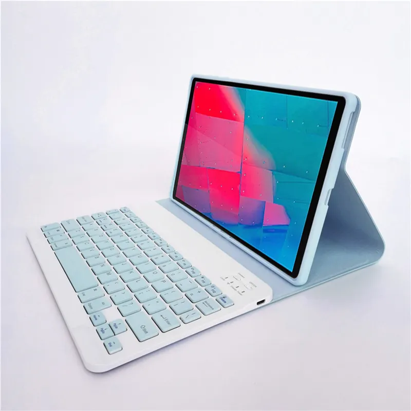 Etui Do Lenovo Tab P12 TB-370 Z Klawiaturą Bluetooth - Niebieski
