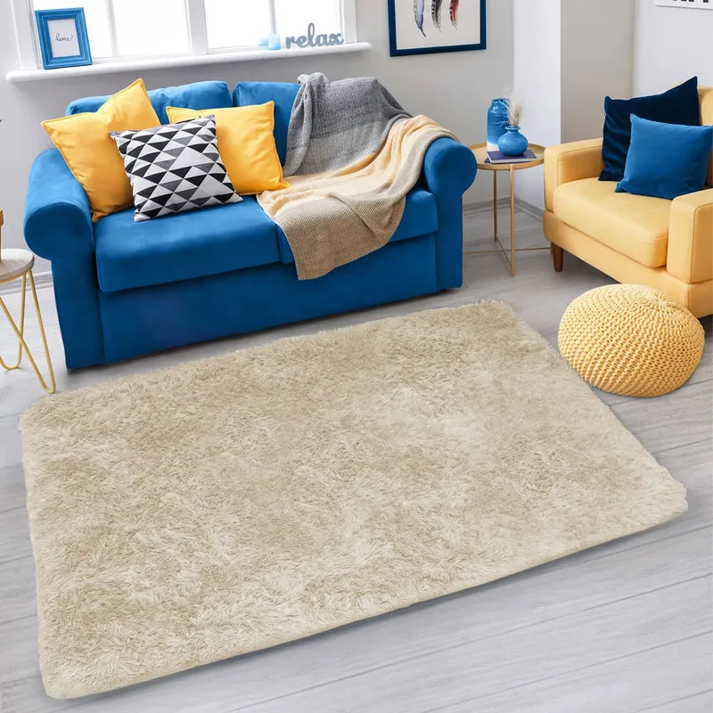 Dywan Shaggy 350x250 cm Do Salonu I Sypialni - CreamBeige
