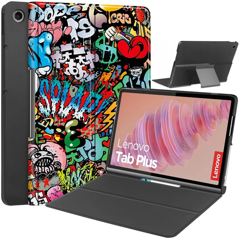 Etui Graphic Do Lenovo Tab Plus TB351FU Z Podstawką - Graffiti