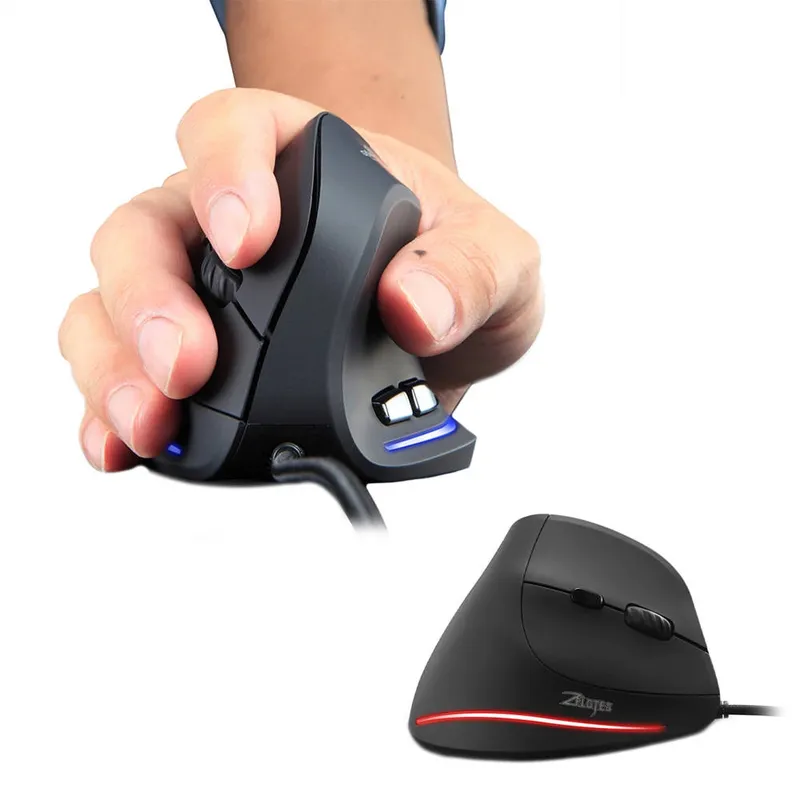 Mysz Pionowa Ergonomiczna ZELOTES T20 Przewodowa LED