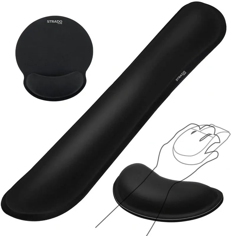 Zestaw Ergonomicznych Żelowych Podkładek Pod Mysz Nadgarstek 3 szt - Czarny
