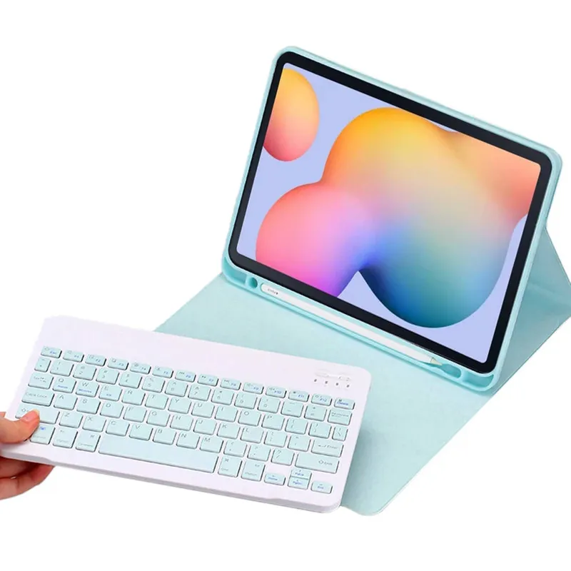 Etui Z Klawiaturą Bluetooth Galaxy Tab S6 Lite 10 - Niebieskie