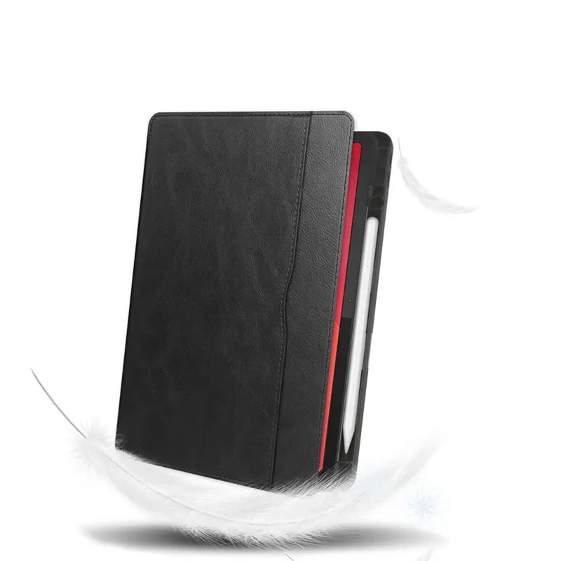 Etui Skórzane Do Lenovo Tab M11 10.95 Z Kieszeniami Na Karty - Czarne