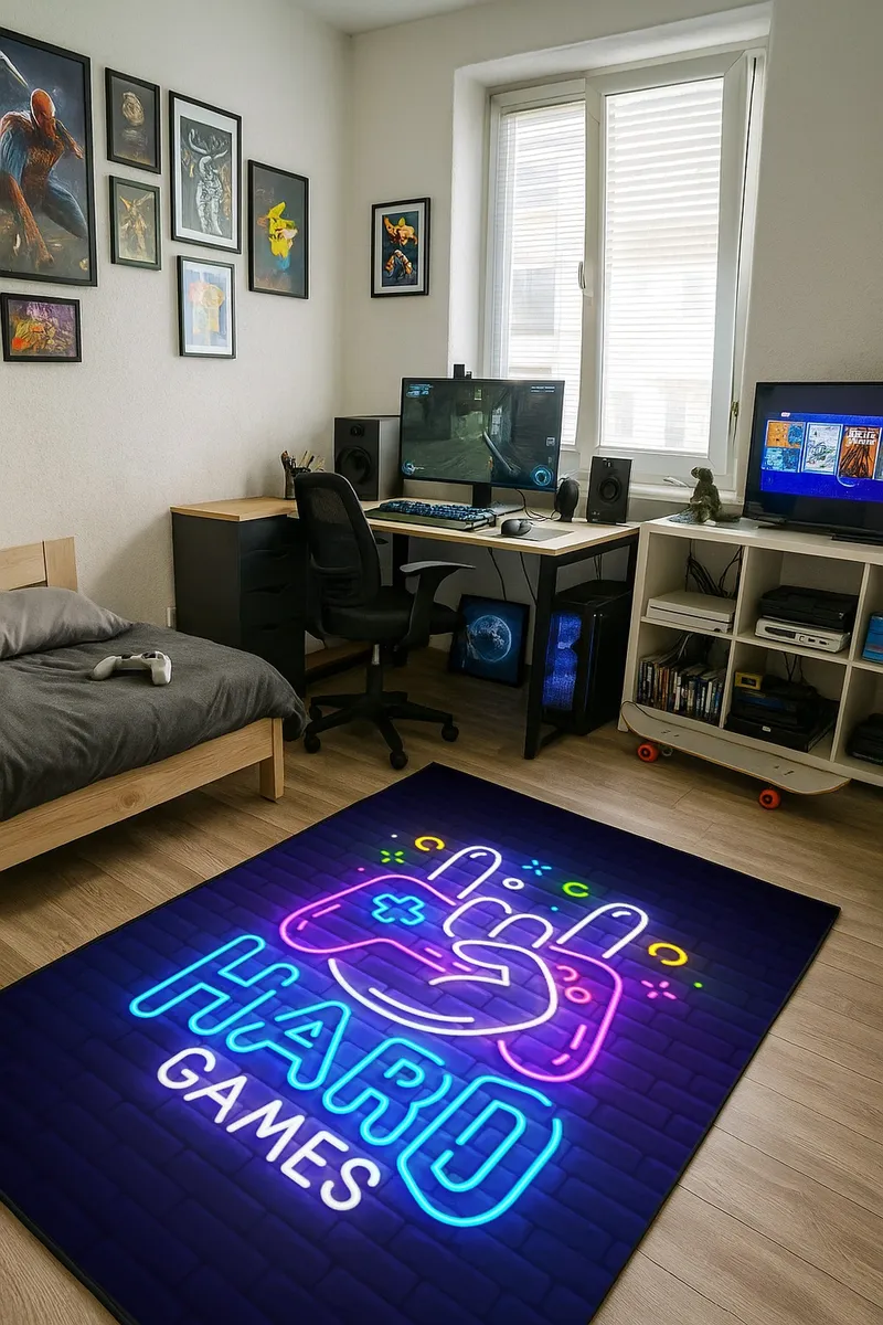 Dywan Gamingowy Mata Pod Fotel 160x120 Antypoślizgowy Hard Games 160x120 cm