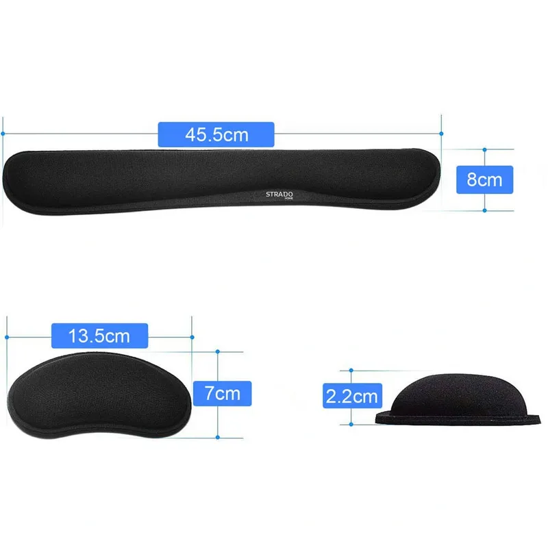 Zestaw Ergonomicznych Żelowych Podkładek Pod Mysz Nadgarstek 3 szt - Czarny