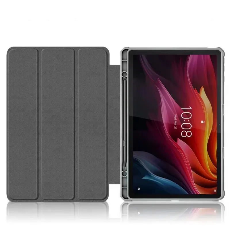 Etui Clear Pencil Do Lenovo K11 Plus Z Podstawką - Czarne
