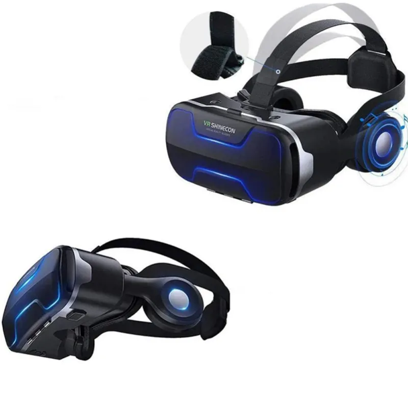 Okulary Gogle 3D VR Shinecon G02ED Do Telefonu Wbudowane Słuchawki - Czarny