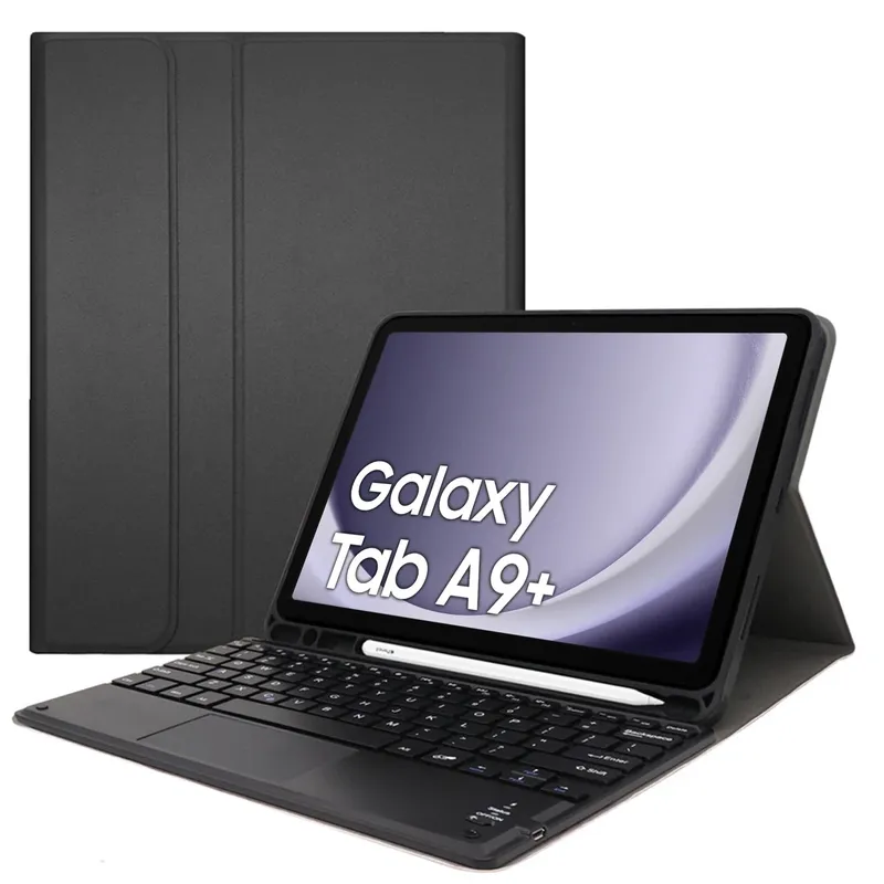 Etui Z Klawiaturą Bluetooth Do Galaxy Tab A9 Plus X210/X215/X216 - Czarne
