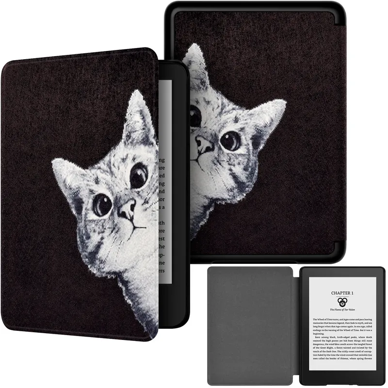 Etui Graficzne Do Kindle Paperwhite 6 Colorsoft - White Cat