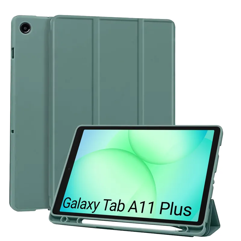 Etui Do Galaxy Tab A11+ A9+ 10.9 11 2025 2023 Z Klapką Na Rysik - Zielone