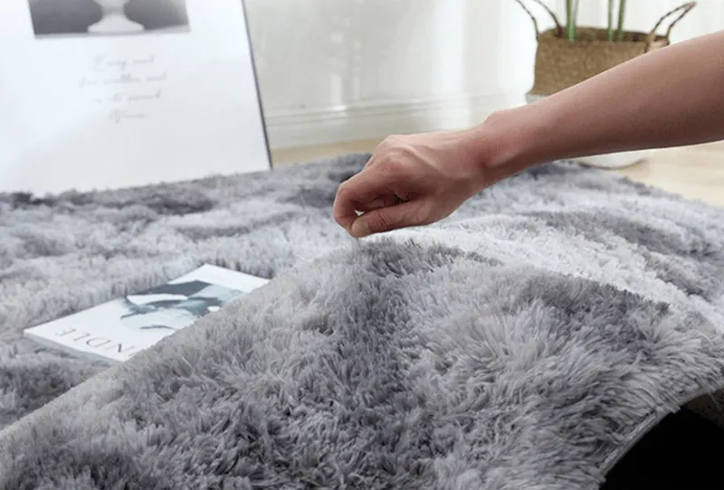 Dywan Okrągły Shaggy Ombre 100x100 cm Do Salonu - Jasny Szary