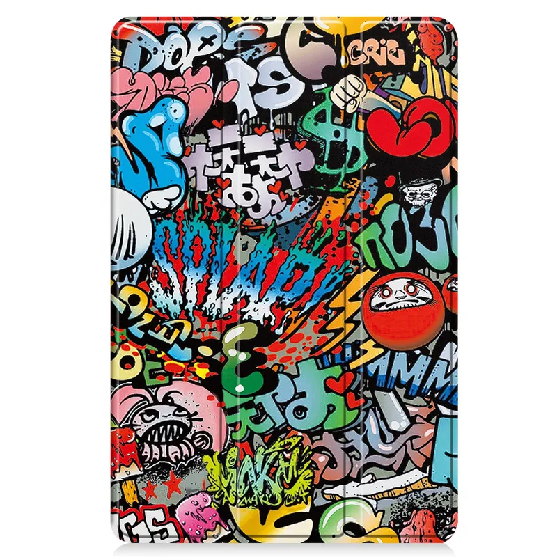 Etui Graficzne Do Lenovo Tab 10.1 2025 Z Klapką - Grafitowy