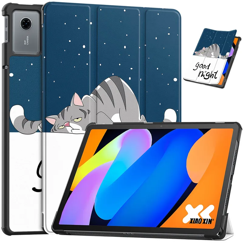 Etui Graficzne Do Lenovo IdeaTab 11 Z Klapką I Podstawką - Cat