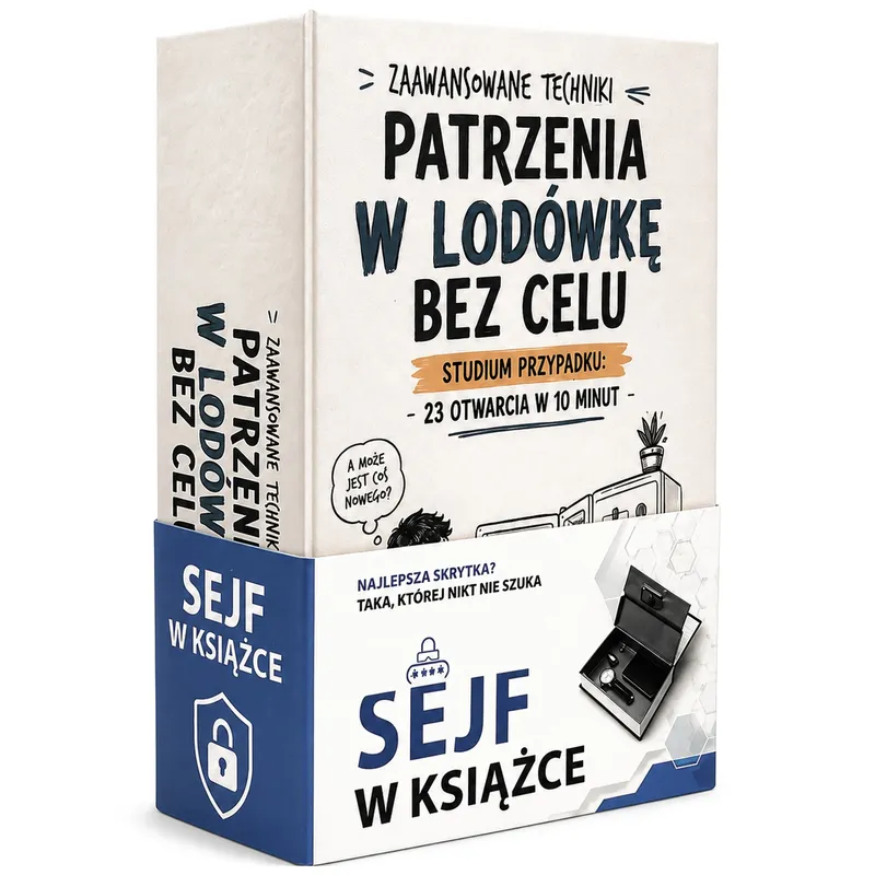 Sejf Książka Metalowa Skrytka Na Pieniądze Klucze Biżuterię - Lodówka