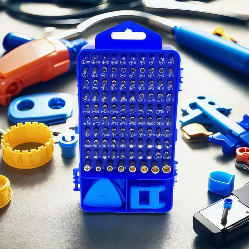 Zestaw Precyzyjnych Śrubokrętów 115w1 Wkrętaki Bity Torx - Niebieski