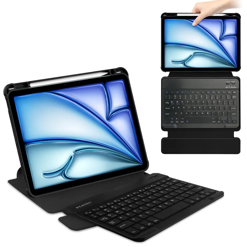 Etui 360 Z Klawiaturą Do IPad Air 11 M4/M3/M2 - Czarne