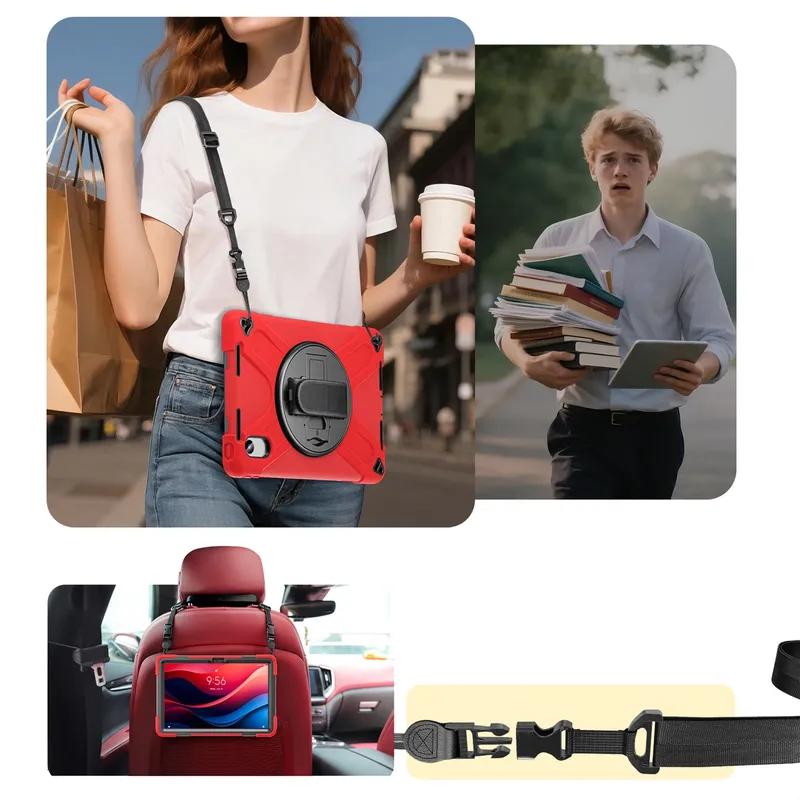 Etui Shockproof Z Uchwytem Do Lenovo Tab M11 10.95 - Czerwone