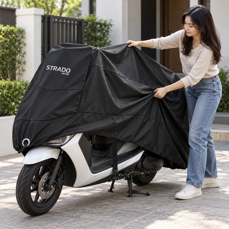 Pokrowiec Na Motocykl Skuter 2 Rowery 245x105x125 cm - Czarny