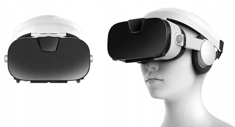 Okulary Gogle VR 3D 360° Fiit 3F Ze Słuchawkami - Biały