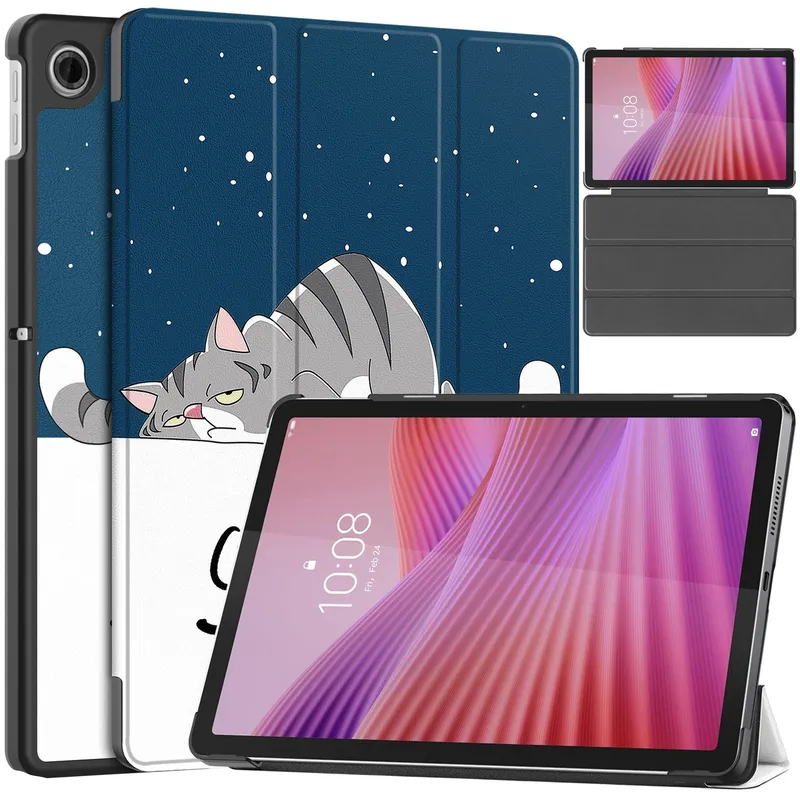 Etui Graficzne Do Lenovo Tab 10.1 2025 Z Klapką - Cat