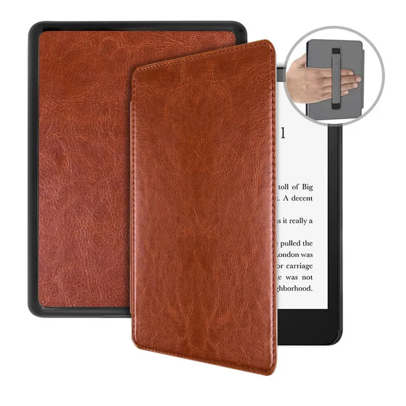 Etui Strap Case Do Kindle Paperwhite 5 Z Uchwytem I Podstawką - Brązowe