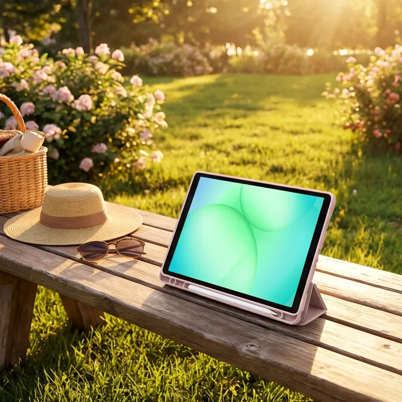 Etui Do Galaxy Tab A11+ A9+ 10.9 11 Smart Case Z Klapką - Różowy