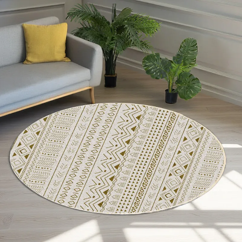 Dywan Okrągły Novo 120x120 cm Pluszowy Do Salonu - Sahara