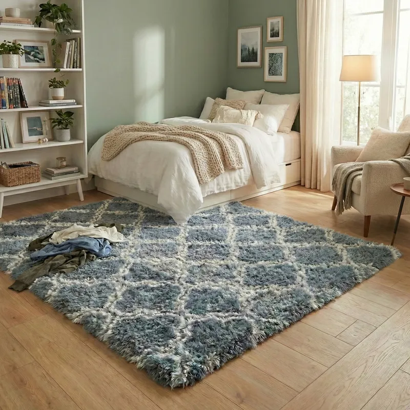 Dywan Shaggy Decor 170x120 cm Do Salonu I Sypialni - Srebrny