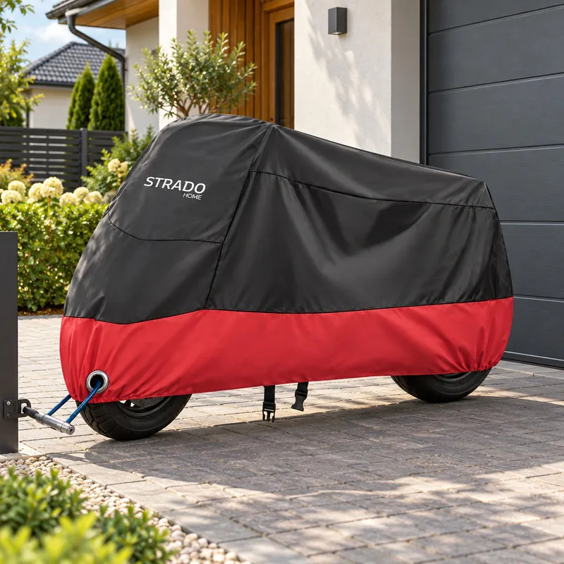 Pokrowiec Na Motocykl Skuter 2 Rowery 245x105x125 cm - Czarno-Czerwony