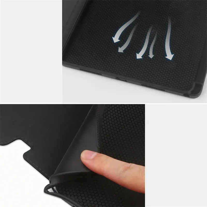 Etui Skórzane Do Lenovo Tab M11 10.95 Z Kieszeniami Na Karty - Czarne