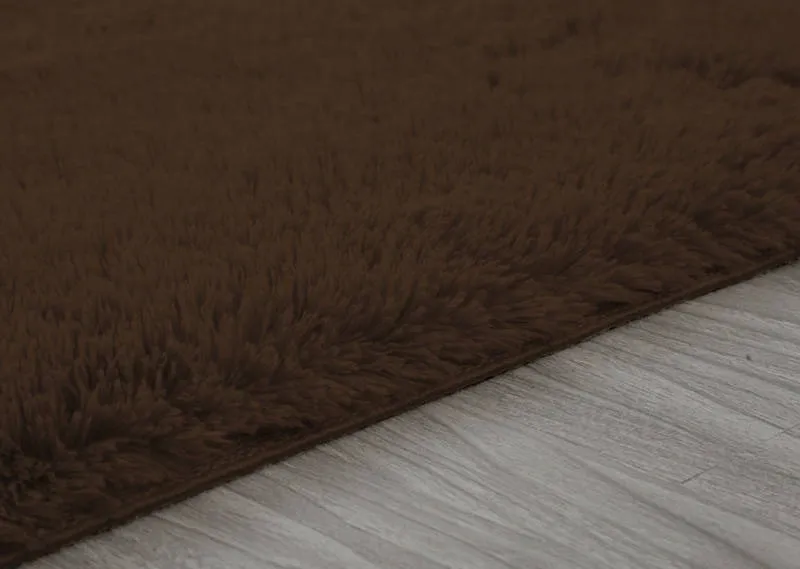 Dywan Shaggy 120x60 cm Miękki Puszysty Do Salonu - DarkCoffee