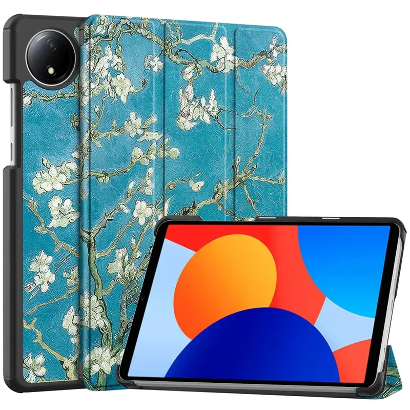 Etui Graficzne Z Klapką Do XIAOMI Redmi Pad SE 8.7 - Apricot