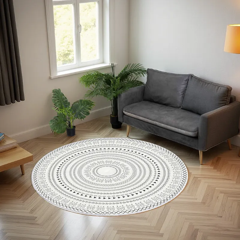 Dywan Okrągły Novo 90x90 cm Pluszowy Do Salonu - Zenit