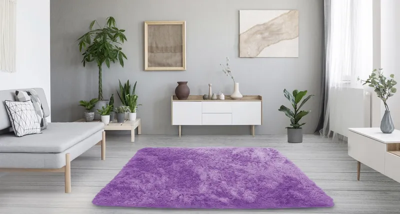 Dywan Shaggy 220x160 cm Do Salonu I Sypialni - Fioletowy