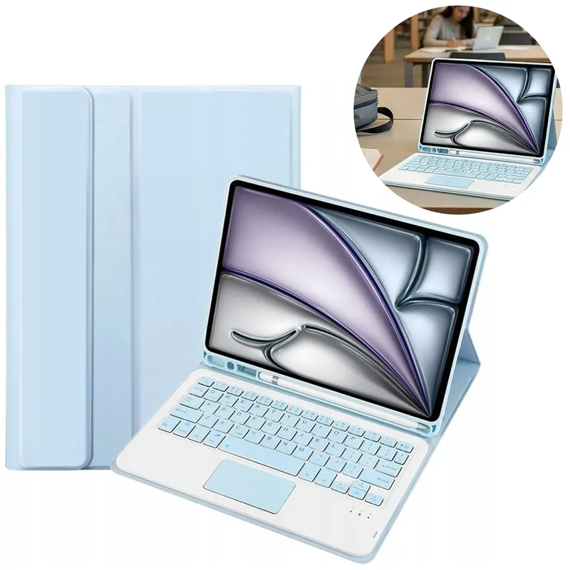 Etui Z Klawiaturą Touchpad Do IPad Air 11 M2/M3/M4 - Niebieski