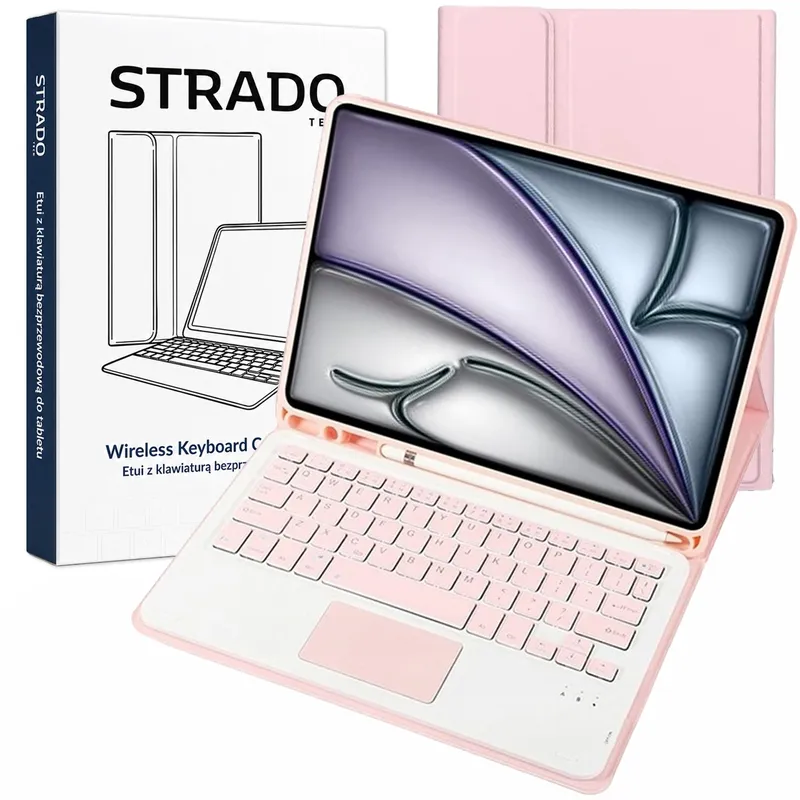 Etui Z Klawiaturą Touchpad Do IPad Air 11 M4/M3/M2 - Różowe