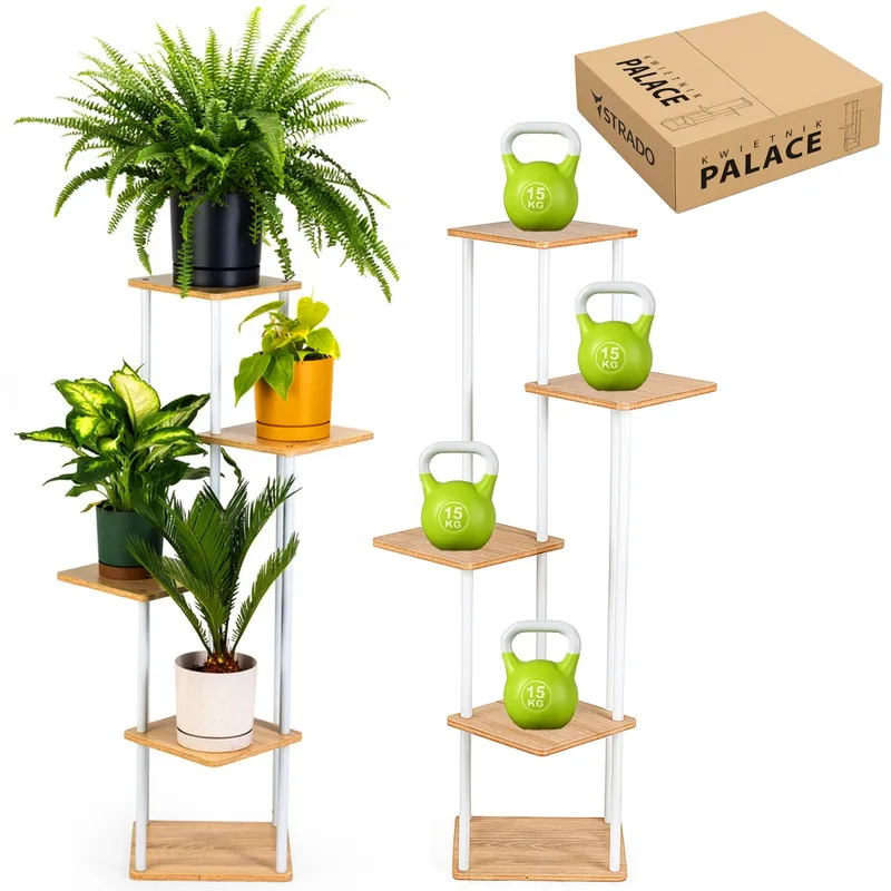 Kwietnik Metalowy Stojący 5 Poziomów 106cm Palace - Biały