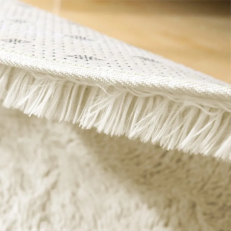 Dywan Okrągły Shaggy 100x100 cm Do Salonu CreamBeige - Beżowy